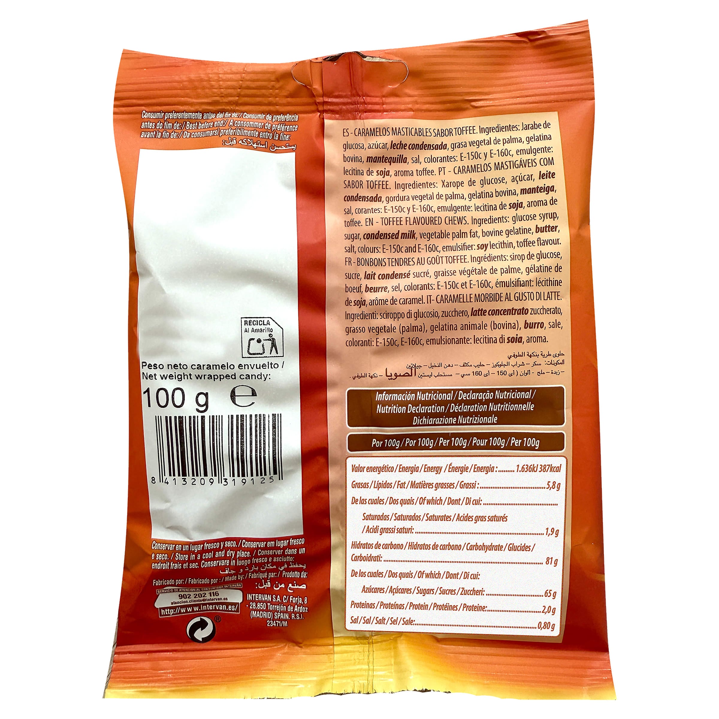 Caramelos blanditos sabor toffee Pictolin 100 g