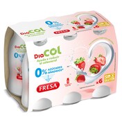 Bebida láctea de fresa 0% azúcares añadidos Diacol pack 6 x 100 g
