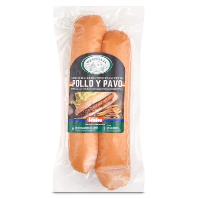 Salchichas 75% pollo y pavo hot dog Casa westfalia bolsa 180 g-0 Salchichas 75% pollo y pavo hot dog Casa westfalia bolsa 180 g-0