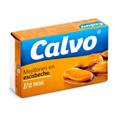 Mejillones en escabeche 8/12 piezas Calvo lata 69 g-0 Mejillones en escabeche 8/12 piezas Calvo lata 69 g-0