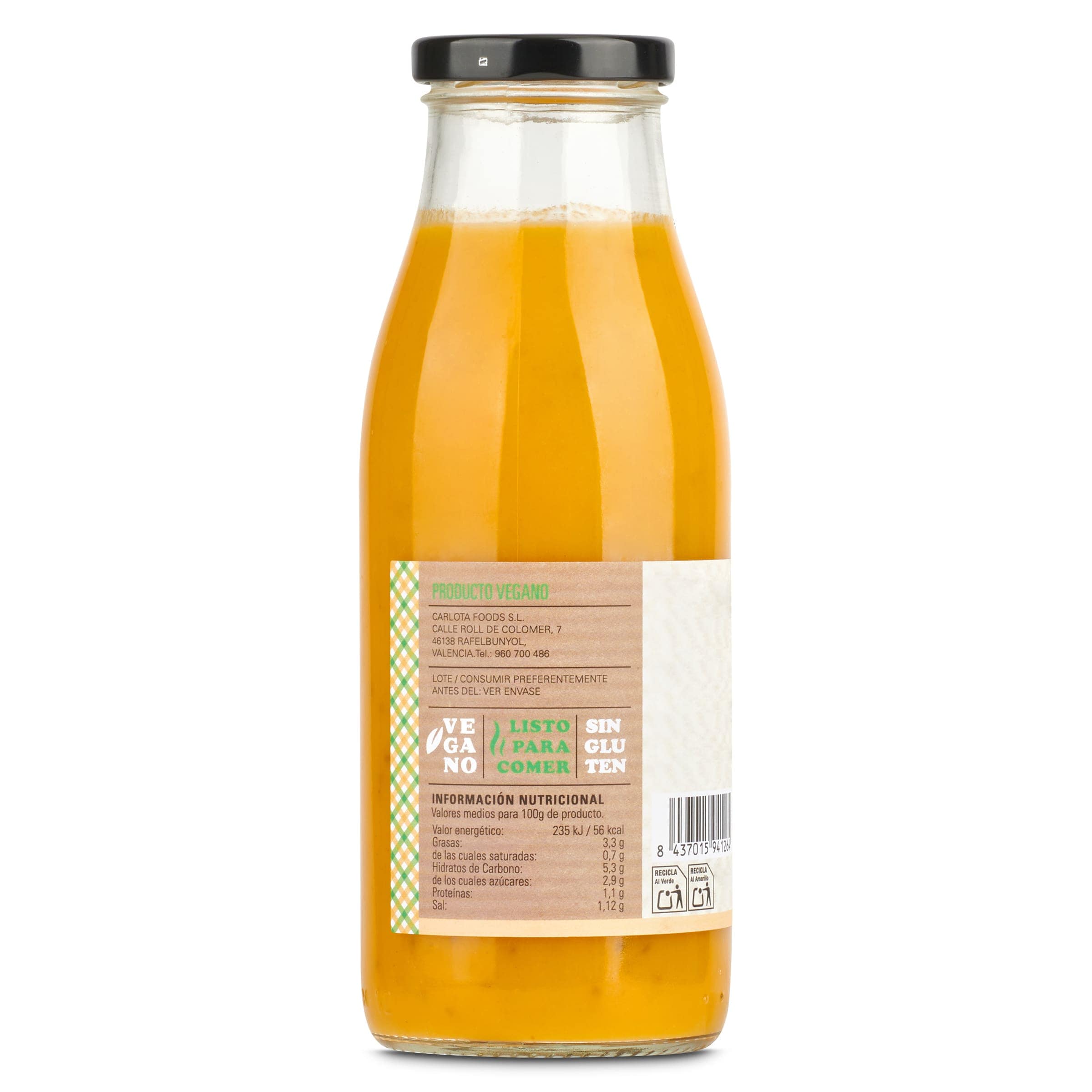 Crema de calabaza con chía Carlota Organic 500 g
