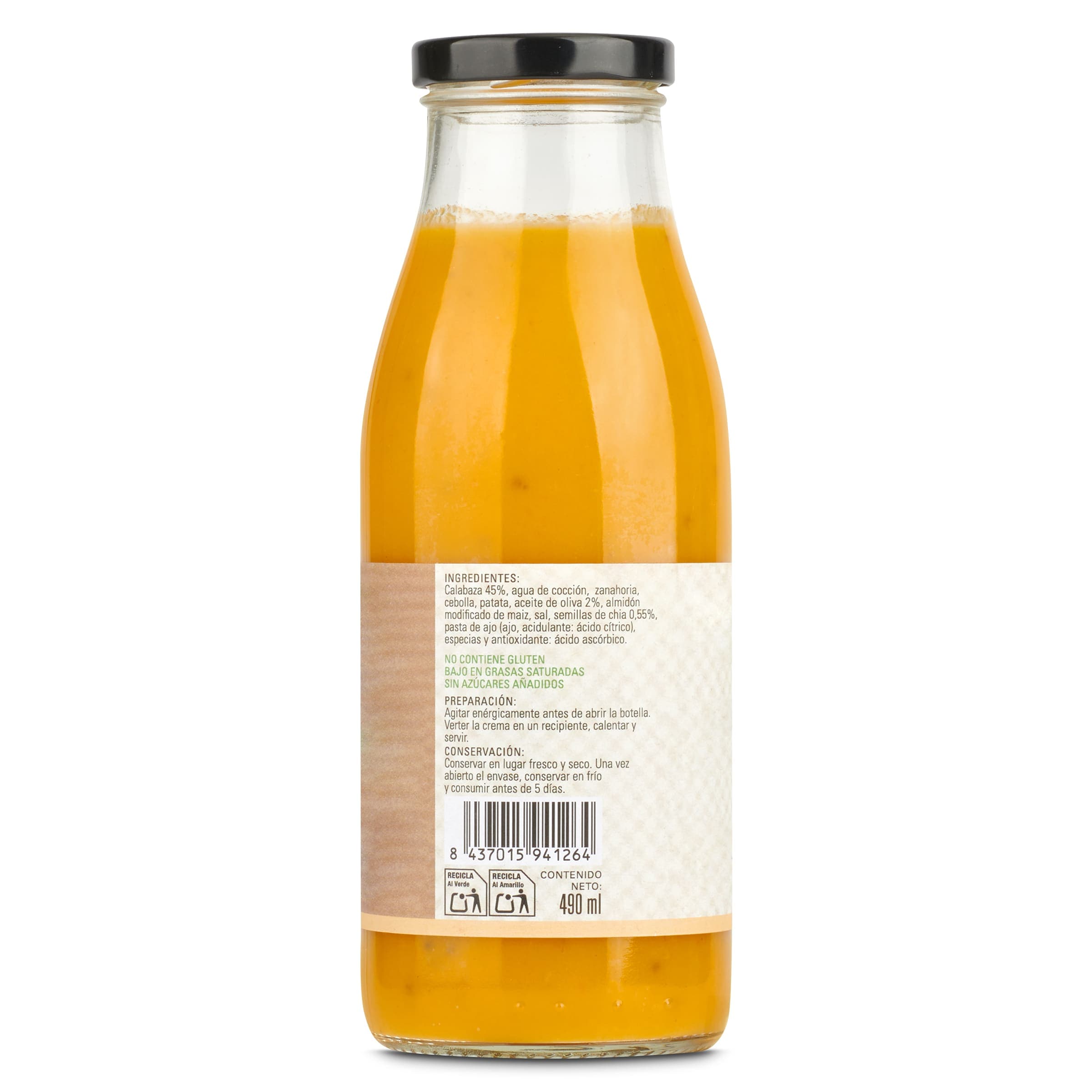 Crema de calabaza con chía Carlota Organic 500 g