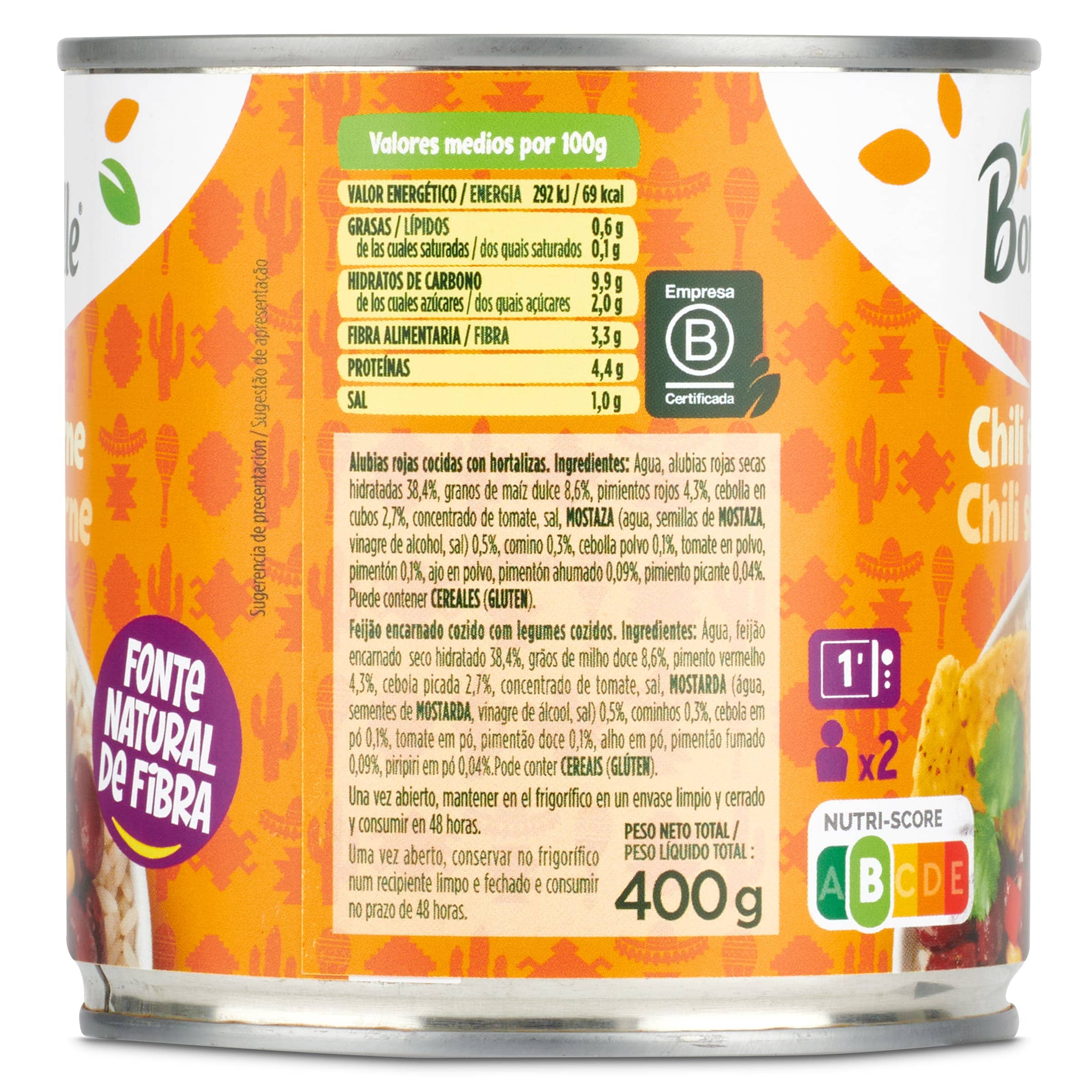 Chili sin carne Bonduelle 400 g