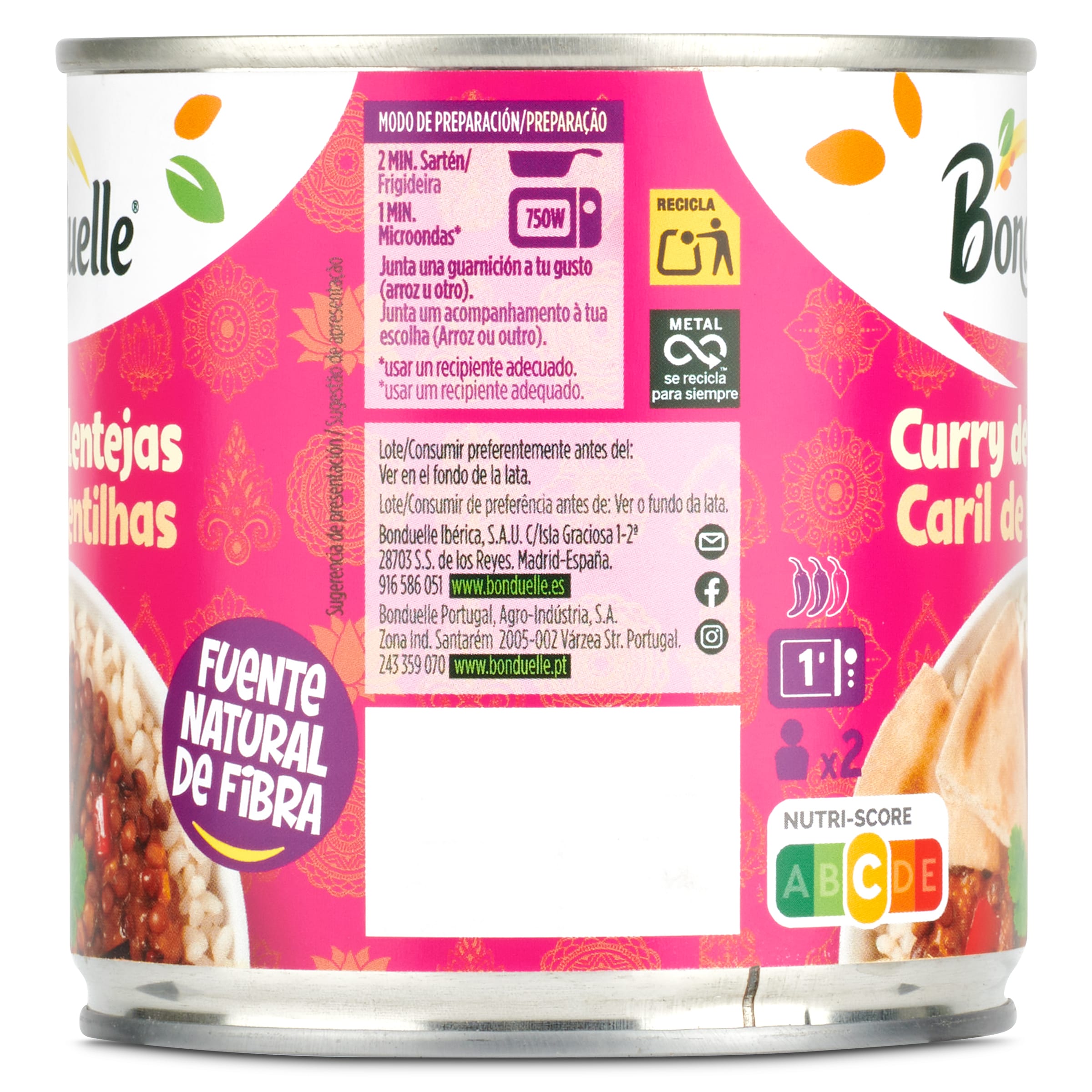 Curry de lentejas Bonduelle 400 g