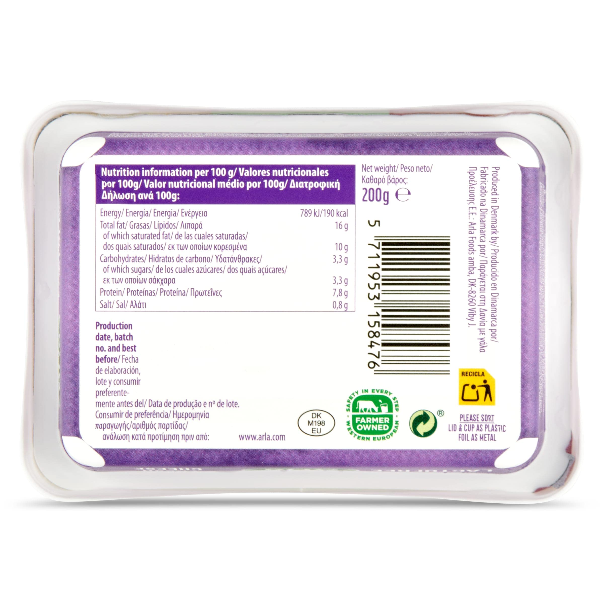 Queso de untar natural sin lactosa Arla 200 g