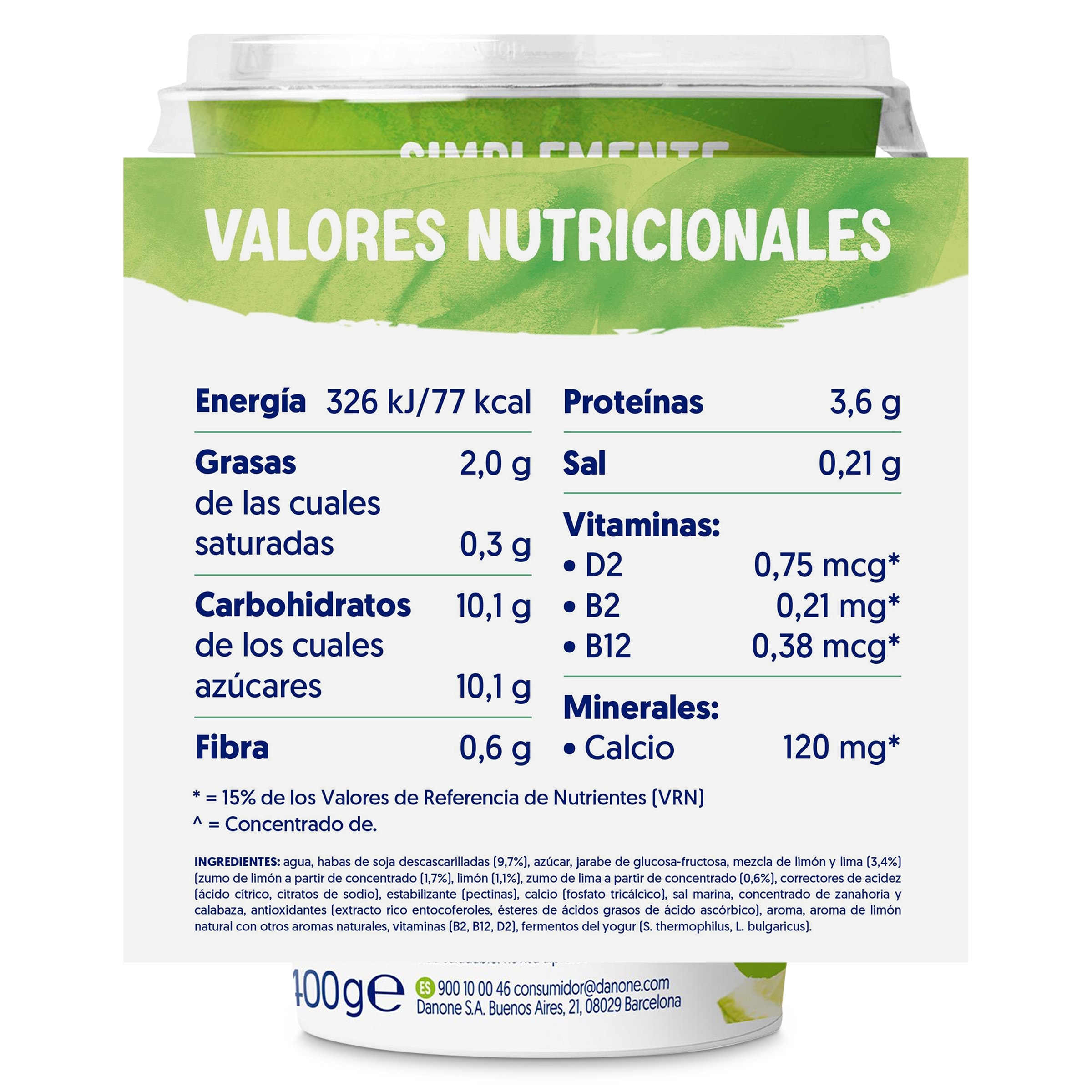 Yogur de soja lima limón Alpro 400 g