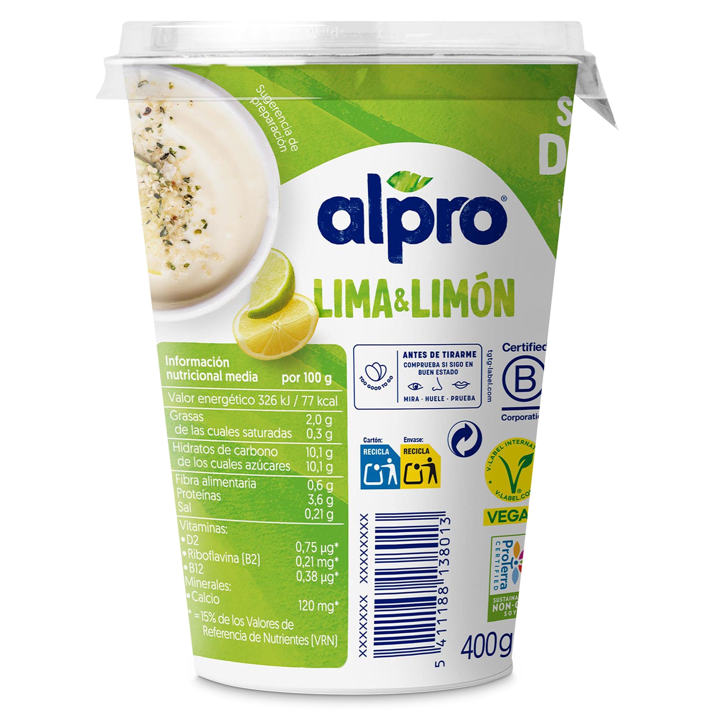 Yogur de soja lima limón Alpro 400 g