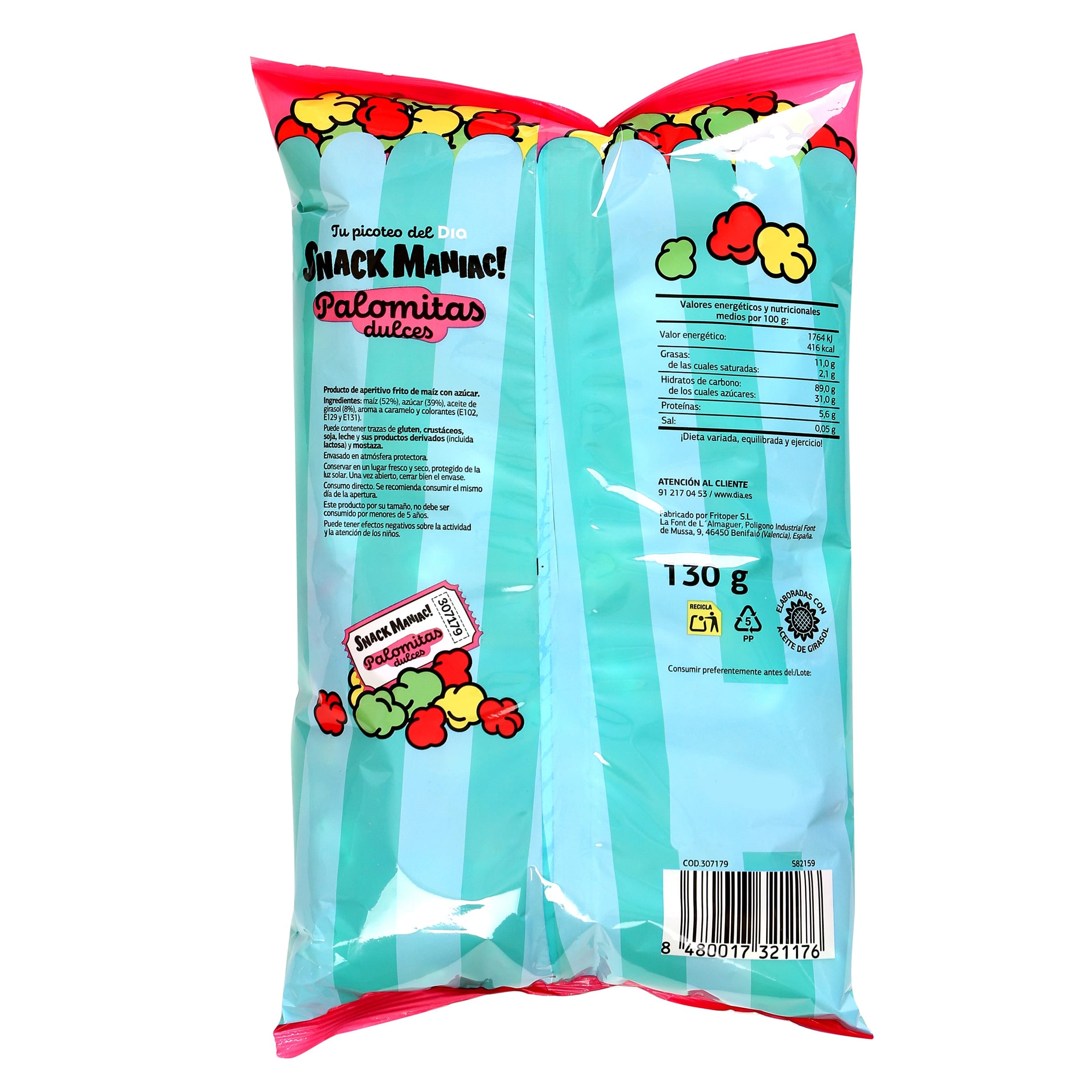 Palomitas dulces Dia Snack Maniac 130 g