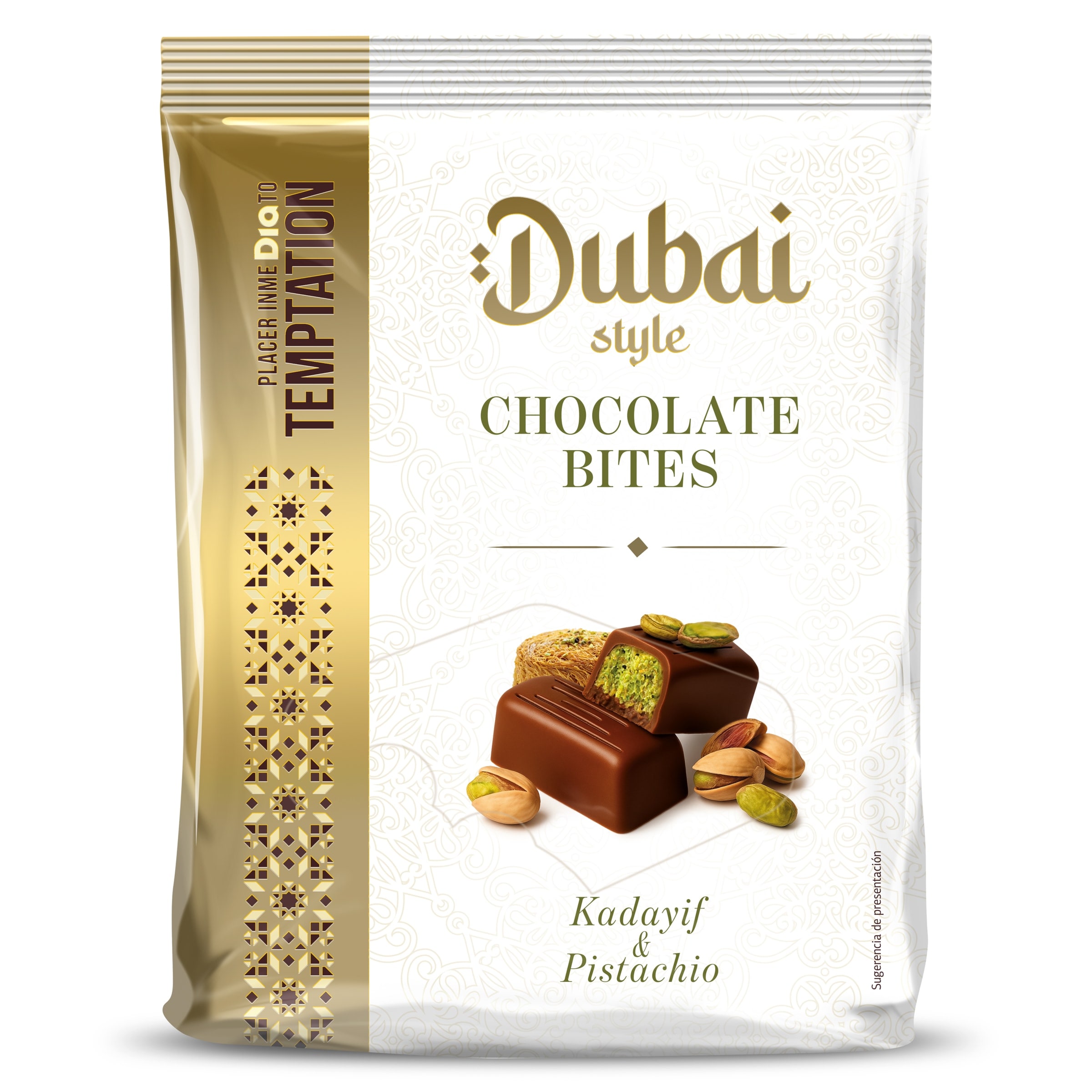 Bombones de chocolate con pistacho estilo Dubai Dia Temptation 150 g