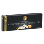 Turrón praliné de chocolate blanco con galleta y limón Dulce Noel Dia caja 145 g