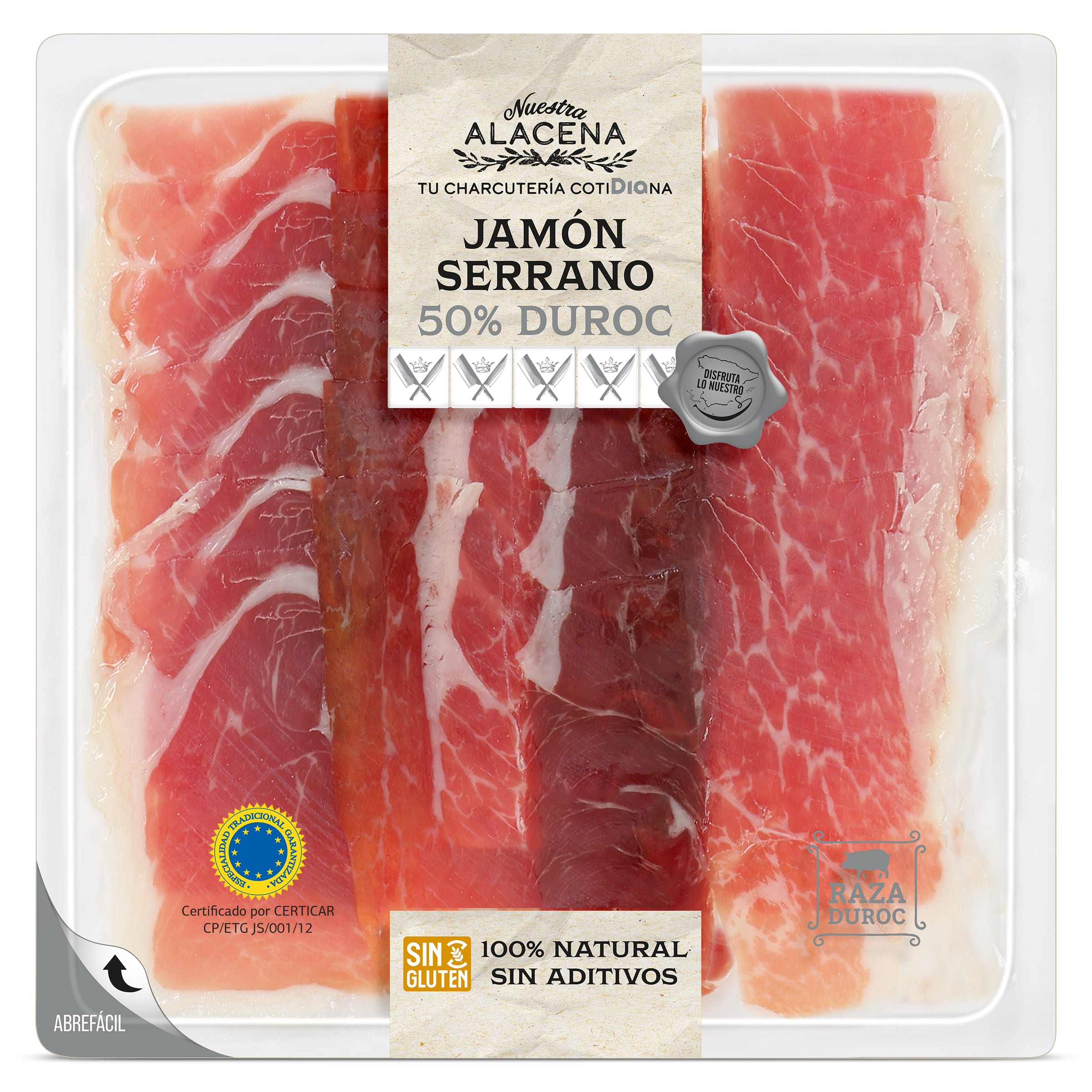 Jamón curado gran reserva 50% Duroc Dia Nuestra Alacena 90 g