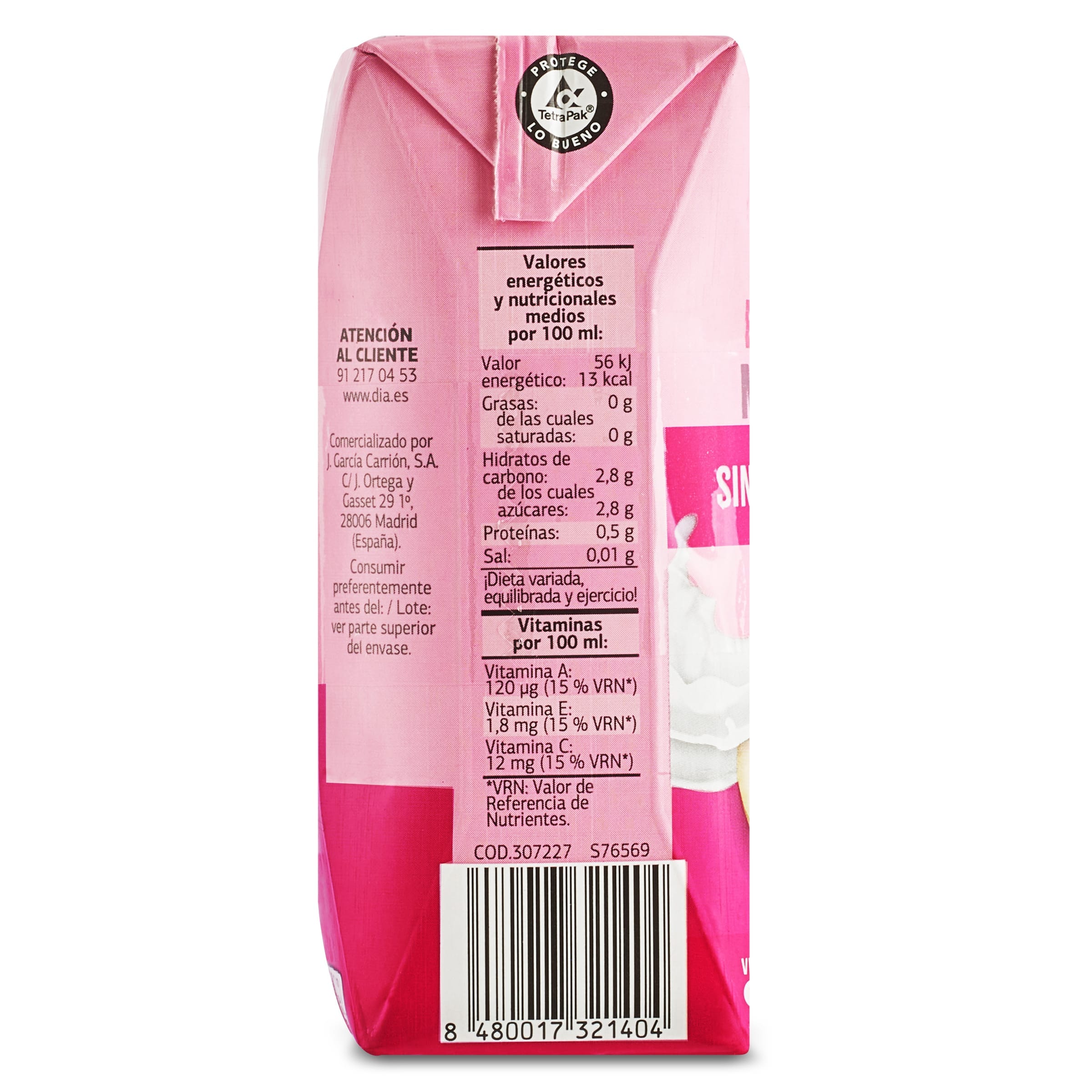 Bebida de fruta y leche de melón y sandía sin azúcares añadidos Dia Saborfera pack 3 x 330 ml