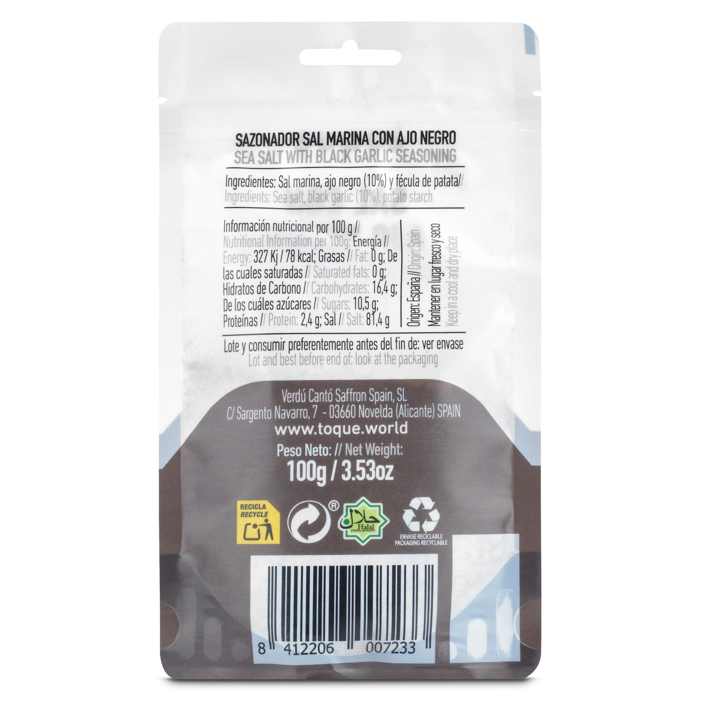 Sal con ajo negro Toque 100 g