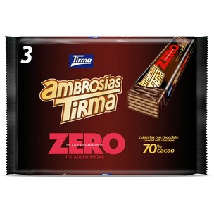 barritas de barquillo de chocolate zero ambrosias 65 g