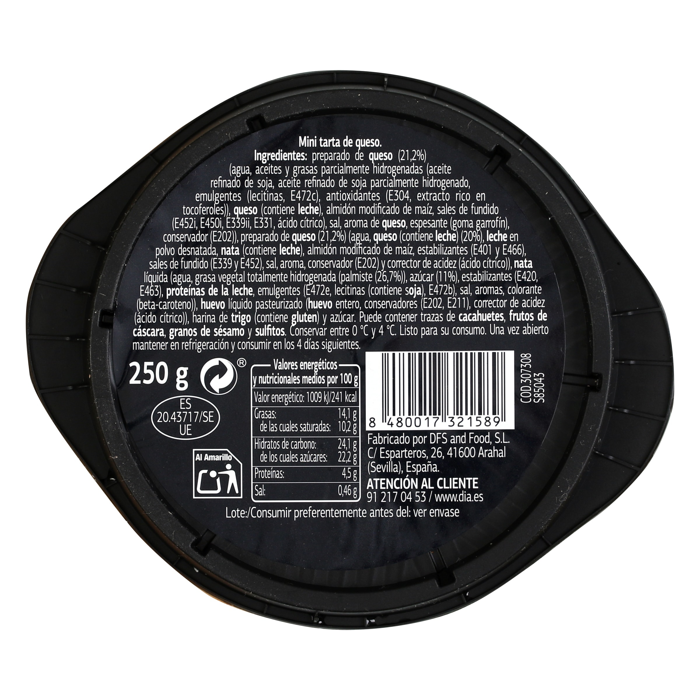 Tarta de queso Dia Caprichoso tarrina 250 g