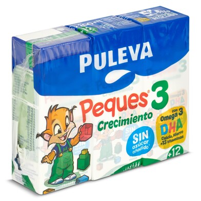 Bebida láctea peques3 de crecimiento Puleva brik 3 x 200 ml-0 Bebida láctea peques3 de crecimiento Puleva brik 3 x 200 ml-0