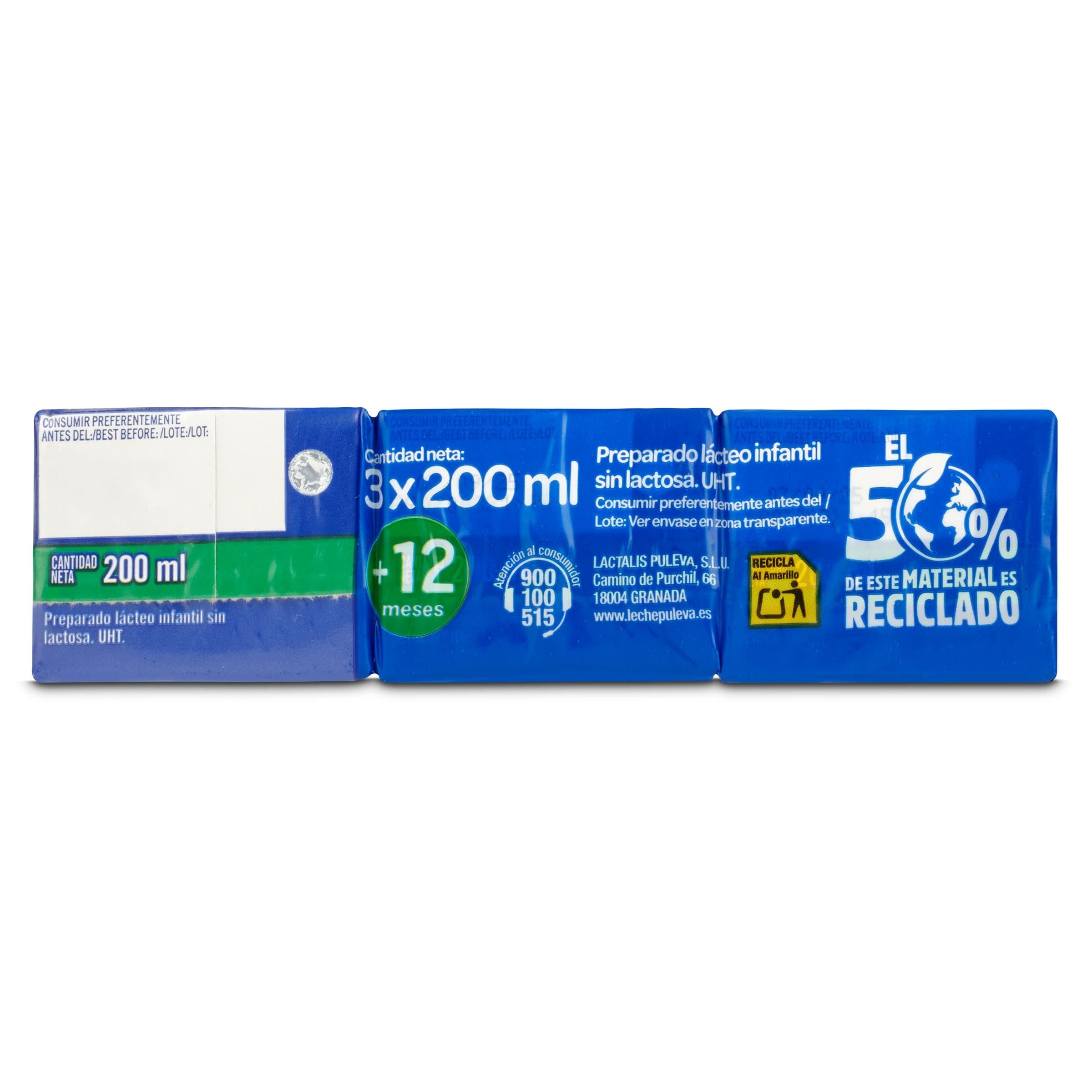 Preparado lácteo infantil de crecimiento Peques 3 Puleva 3 x 200 ml