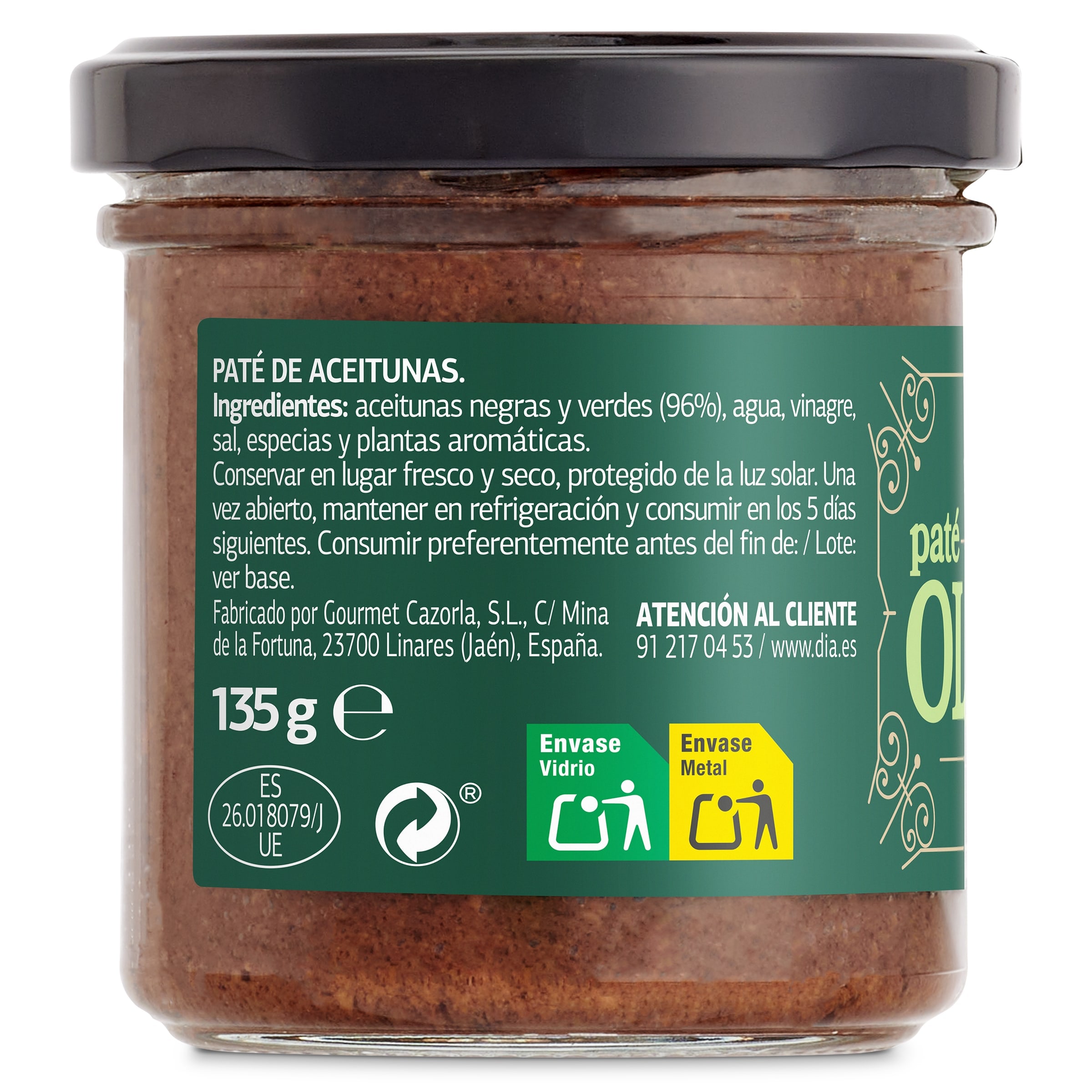 Paté olivada Dia Nuestra Alacena 135 g