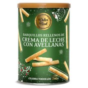 Barquillos rellenos de crema de leche con avellanas Dulce Noel Dia lata 200 g