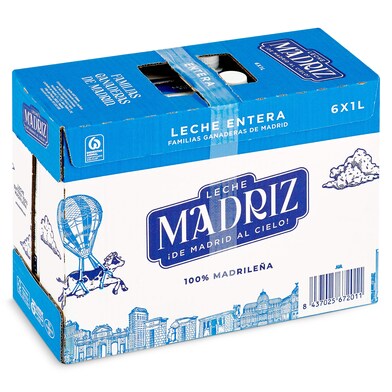 Leche entera Madriz pack 6 x 1 L-0