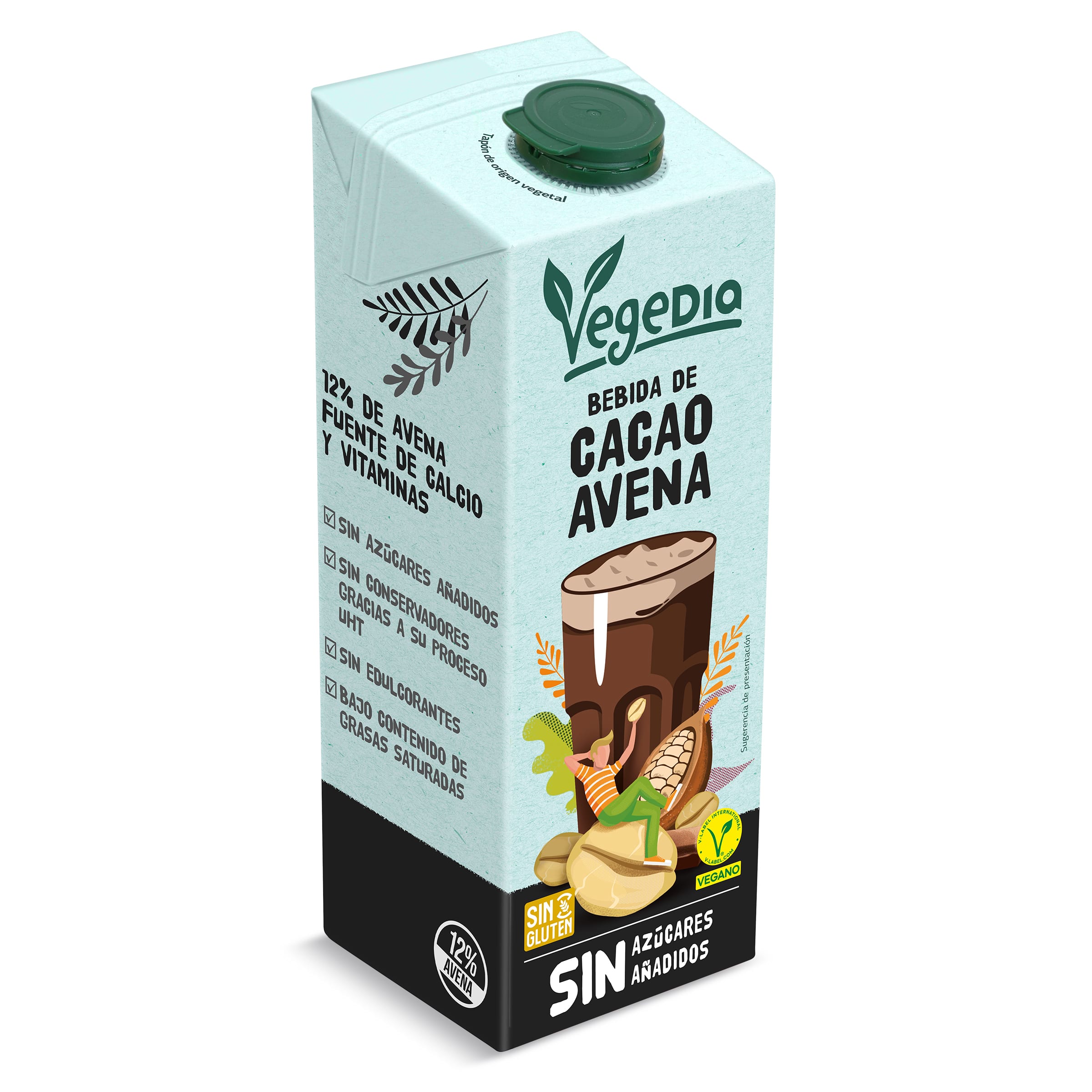 Bebida de avena con cacao Vegedia brik 1 l