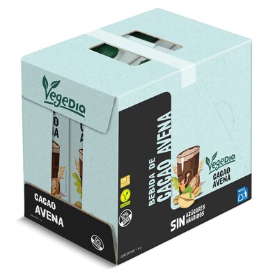 Bebida de avena con cacao Dia Vegedia pack 6 x 1 L-0