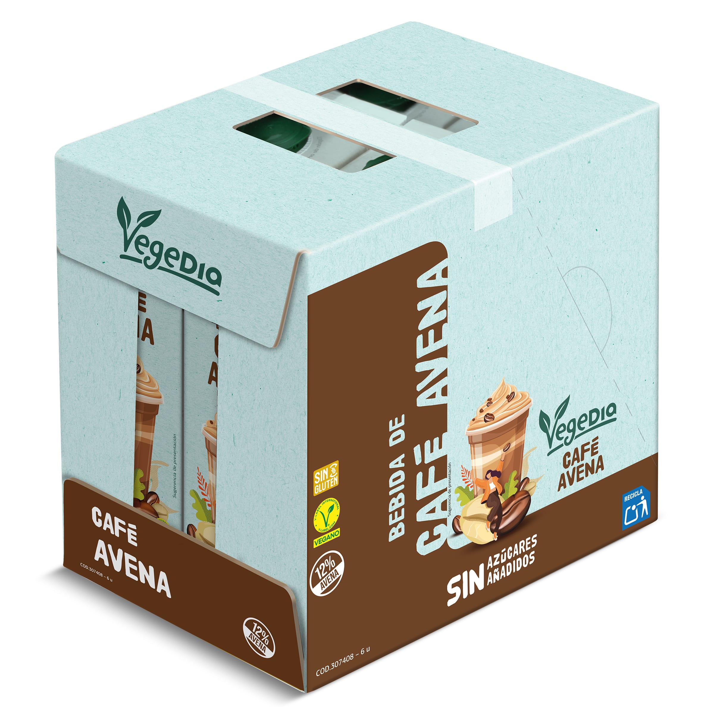 Bebida de avena con café Dia Vegedia pack 6 x 1 L
