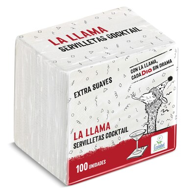 Servilletas cocktail 2 capas La Llama Dia bolsa 100 unidades-0