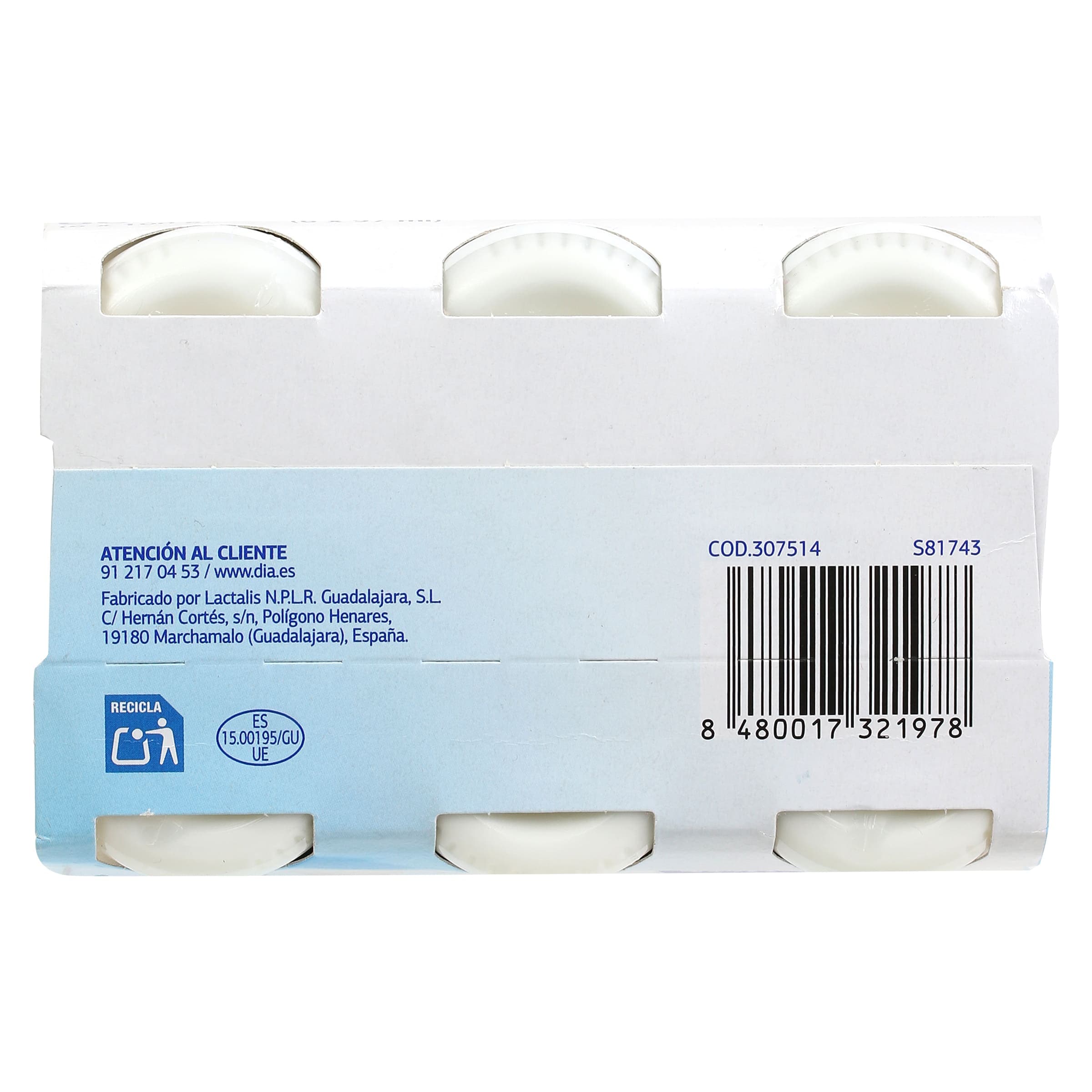 Bebida láctea natural 0% azúcares añadidos Diacol 6 x 100 g