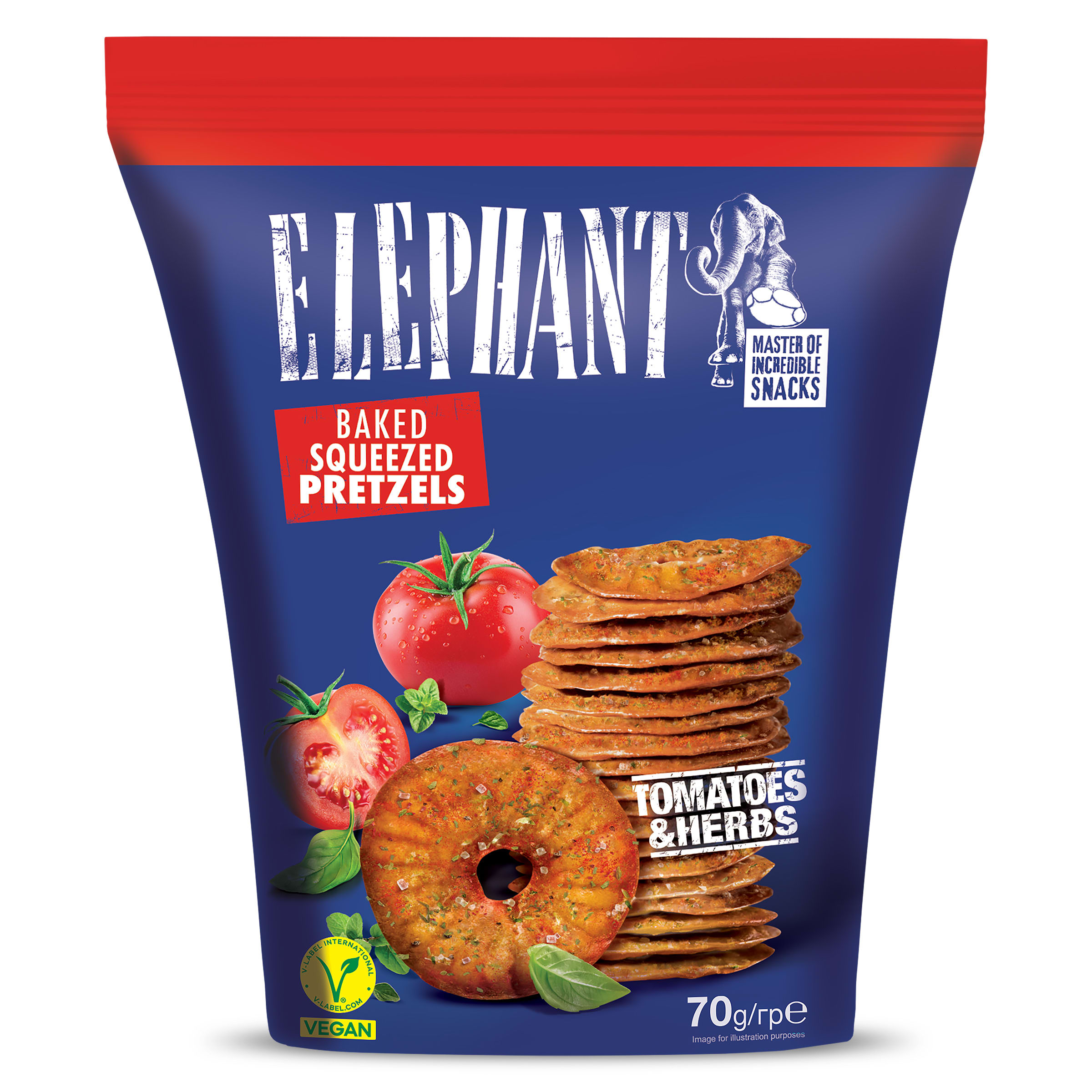 Galletas saladas tomate y hierbas Elephant 70 g