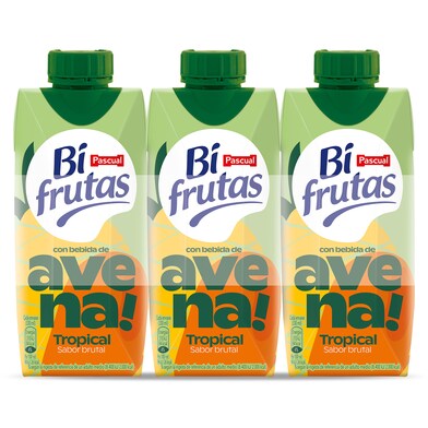 Bebida de frutas tropical con avena Pascual Bifrutas brik 3 x 330 ml-0 Bebida de frutas tropical con avena Pascual Bifrutas brik 3 x 330 ml-0