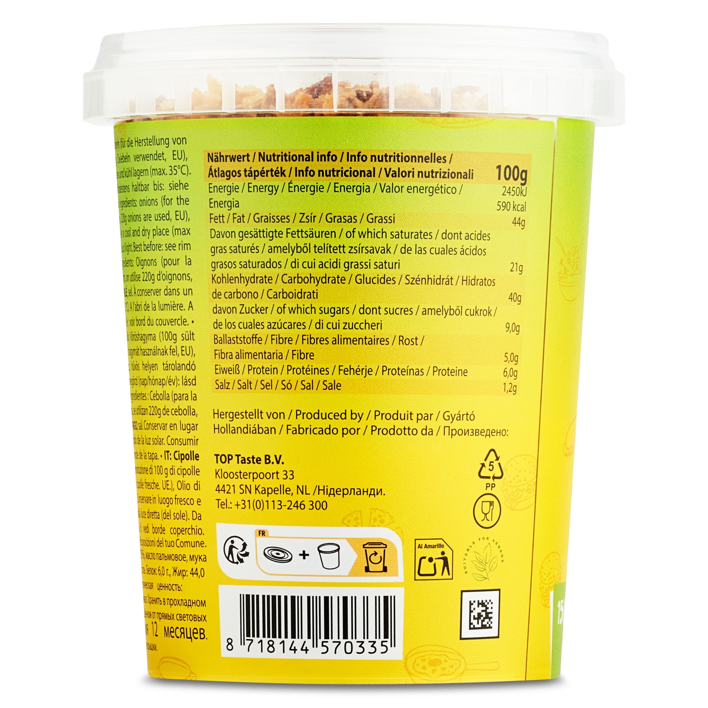 Cebolla frita Toptaste 150 g