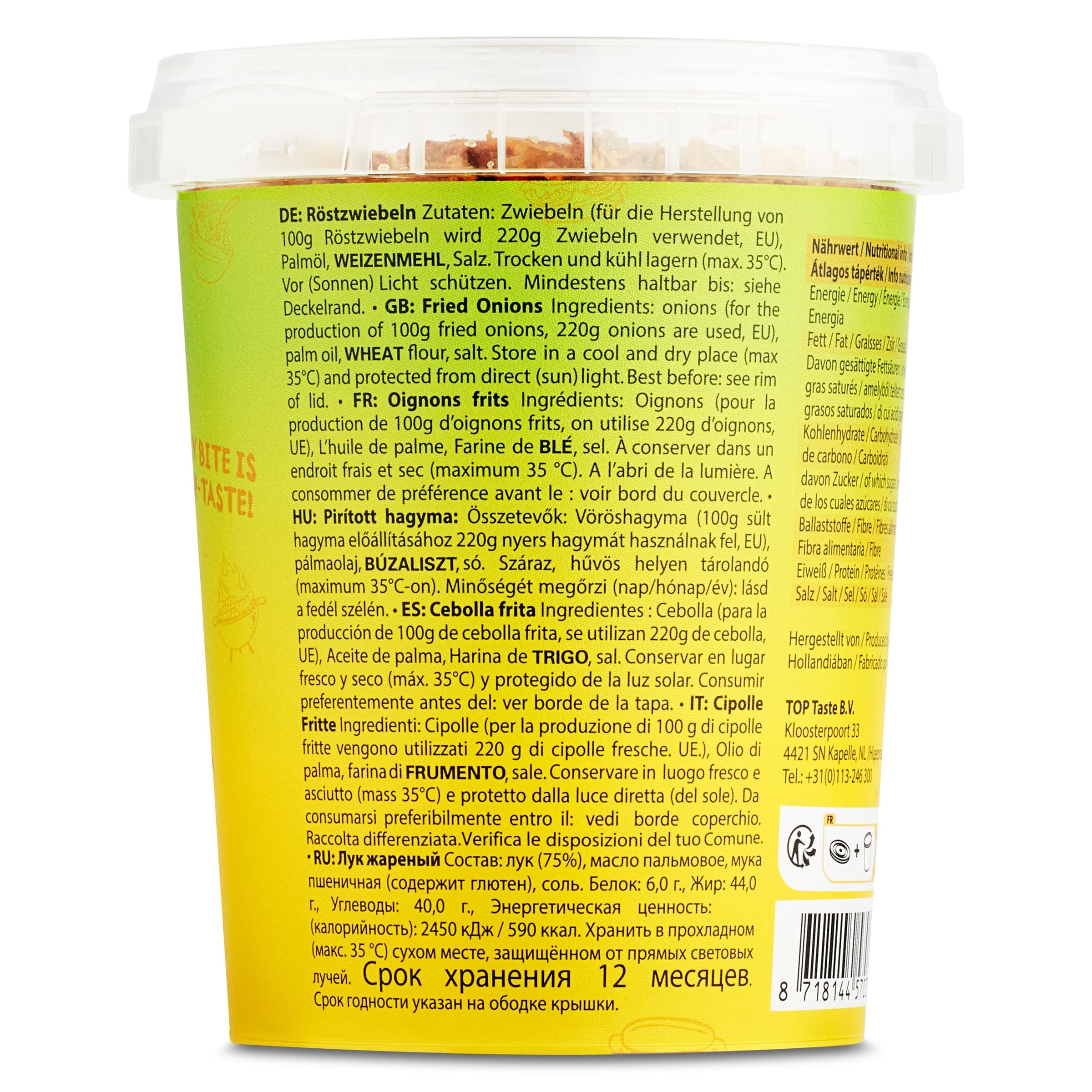 Cebolla frita Toptaste 150 g