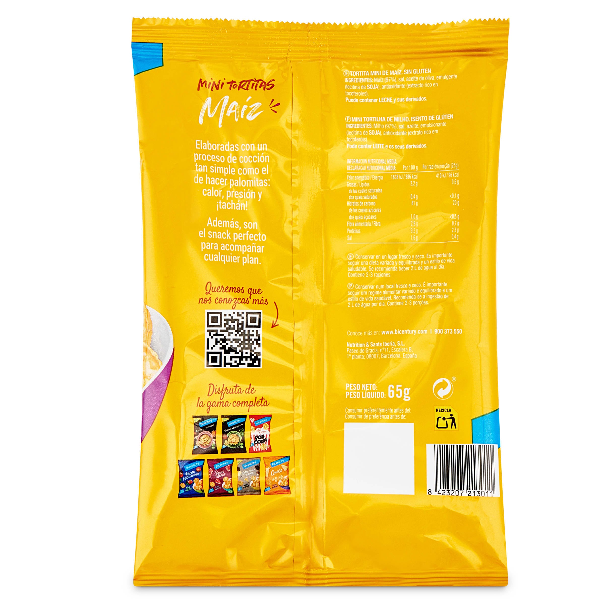 Mini tortitas de maíz Bicentury 65 g