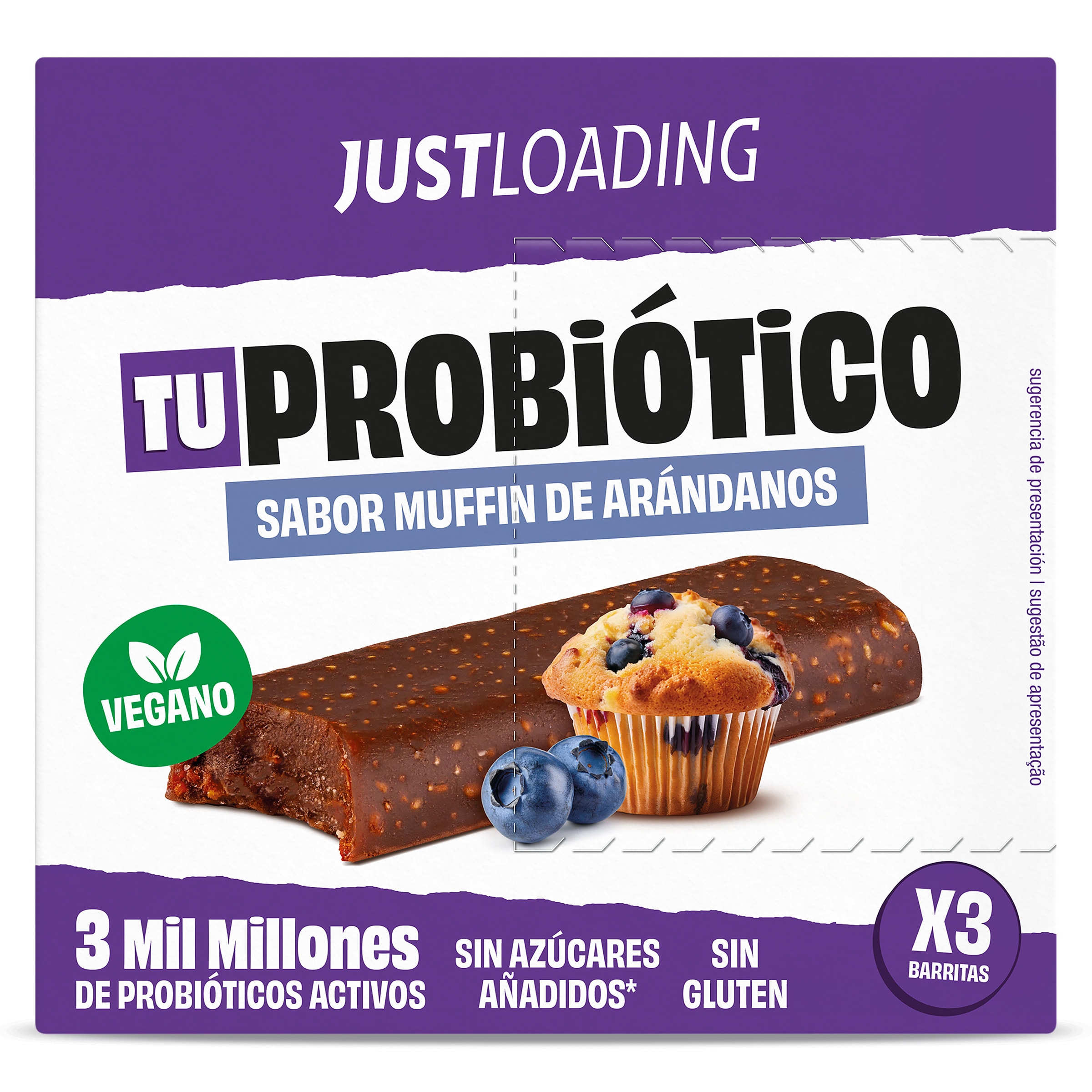 Barritas energéticas sabor muffin de arándanos con probióticos Just loading 105 g