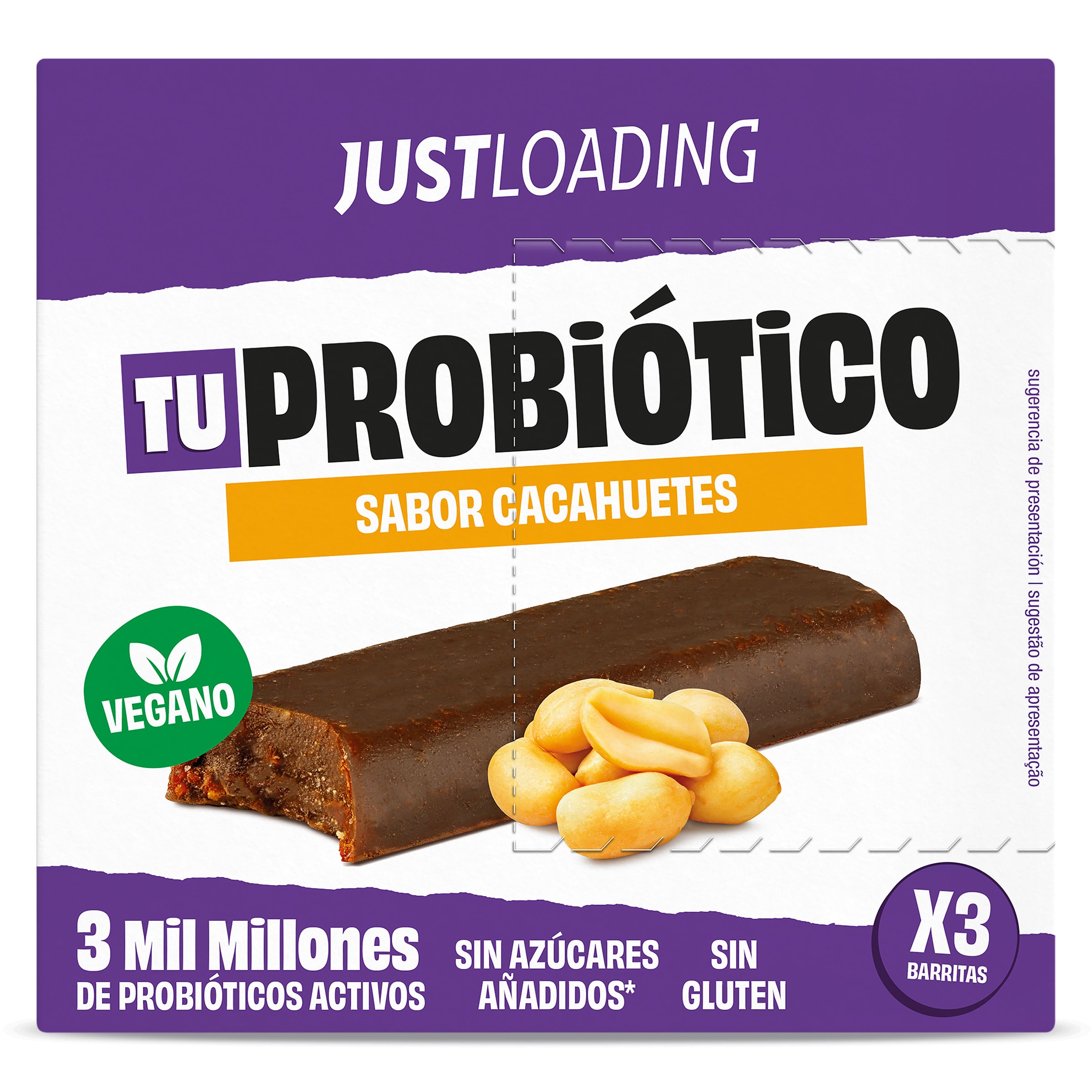 Barritas energéticas sabor cacahuete con probióticos Just loading 105 g