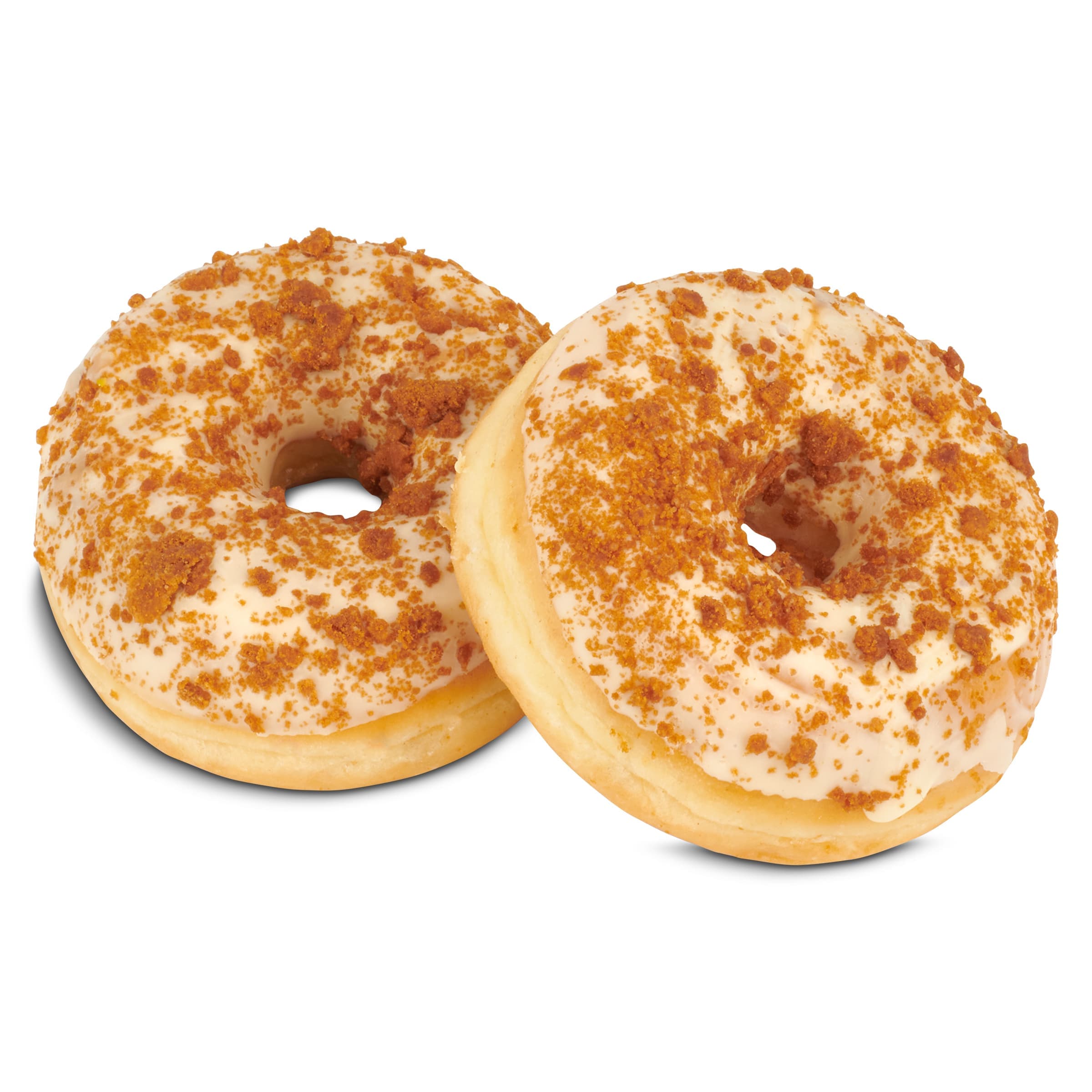 Rosquilla rellena de crema Biscoff cubierta de chocolate blanco y galleta 76 g