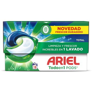 Detergente máquina cápsulas all in 1 total Ariel caja 18 lavados-0 Detergente máquina cápsulas all in 1 total Ariel caja 18 lavados-0