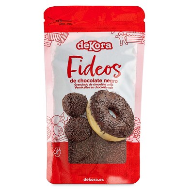 Fideos de chocolate negro Dekora bolsa 100 g-0