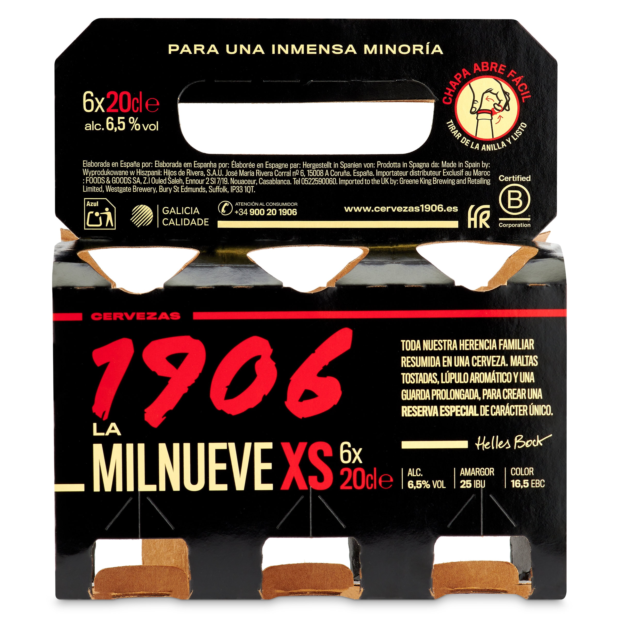 Cerveza reserva 1906 pack 6 x 20 cl