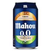 Cerveza tostada 0,0% alcohol sin gluten Mahou lata 33 cl