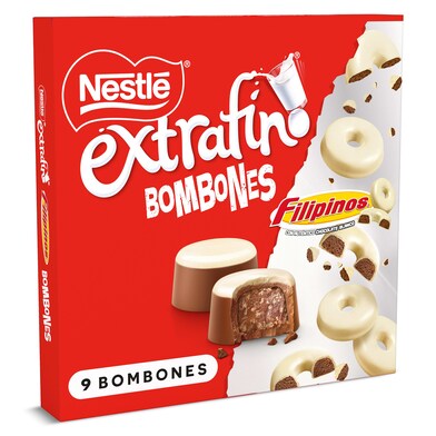 Bombones de chocolate con leche con relleno de galleta Filipinos Nestlé Extrafino caja 113 g-0 Bombones de chocolate con leche con relleno de galleta Filipinos Nestlé Extrafino caja 113 g-0