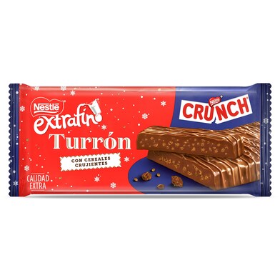 Turrón de chocolate con cereales crujientes Crunch Nestlé Extrafino bolsa 190 g-0
