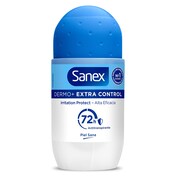 Desodorante roll-on dermo extra control 72h Sanex bote 50 ml