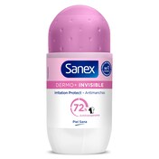 Desodorante roll-on dermo invisible 72h Sanex bote 50 ml