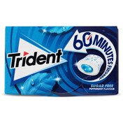 Chicles sabor menta 60 minutos sin azúcar Trident caja 22 g