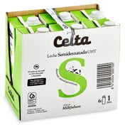 Leche semidesnatada Celta pack 6 x 1 l