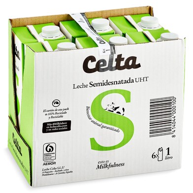 Leche semidesnatada Celta pack 6 x 1 l-0