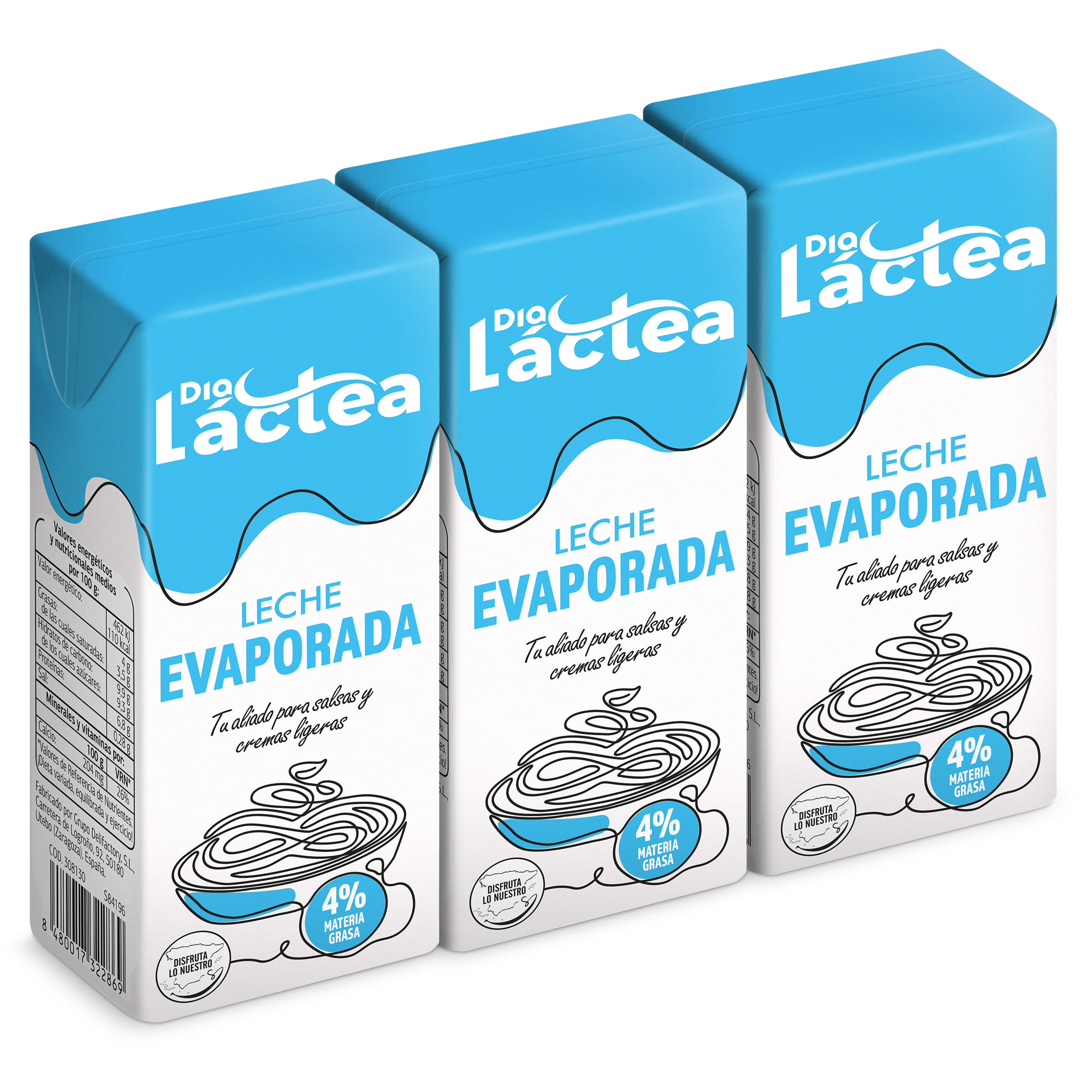 Leche evaporada Dia Láctea 3 x 200 ml
