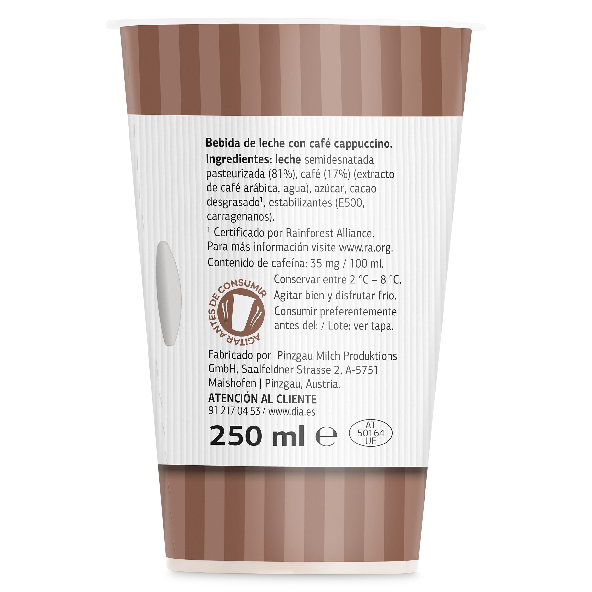 Café latte cappuccino Dia Arom'arte 250 ml